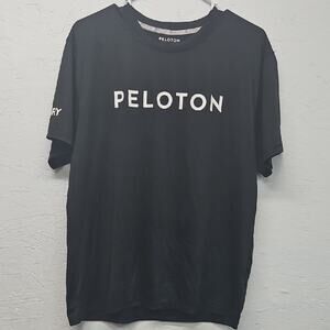 Men's Peleton Black With White Lettering T-Shirt. Size Medium.